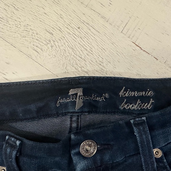 7 For All Mankind Dark Denim Straight Leg Jeans Sz 27 - Picture 4 of 8